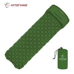 Hitorhike Inflatable Sleeping Pad Camping Mat With Pillow air mattress Cushion Bag sofas inflatable sofa 220104