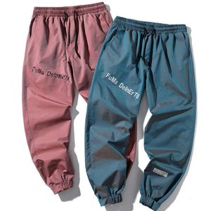 Sweatpants الرجال 2021 جديد الخريف الشارع الشهير المتناثرة السراويل الساق واسعة الحريم ركض X0723