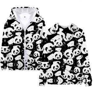 Mäns Hoodies Sweatshirts Panda 3D Print Djur Streetwear Men Kvinnor Mode Oversized Zipper Up Hoodie Jackor Kids Boys Clothes
