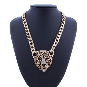 Wholesale lion necklace resale online - Chokers Tenande Punk Big Statement Hollow Animal Crystal Lion Choker Necklaces For Women Arrived Night Club Jewelry Accessories Gift