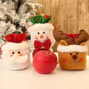 Christmas Decorations Kids Candy Bags Pouch Cotton Santa Claus Snowmen Xmas Gift Bag Children Drawstring Container Navidad