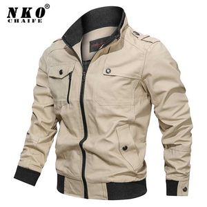 Spring Autumn Jacket Men Fashion Slim Bomber Windbreaker s Coat 's Clothing Tactics Military Casual 211126