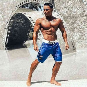 Männer Bodybuilding Shorts Fitness Workout 3 Inseam Bottom Baumwolle Männliche Mode Lässige Kurze Hosen Marke Kleidung MMA Muay Thai 210323