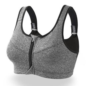 Reggiseno sportivo antiurto da donna con cinturino regolabile, imbottito senza fili, con chiusura frontale con cerniera, set di reggiseni fitness ad alto impatto