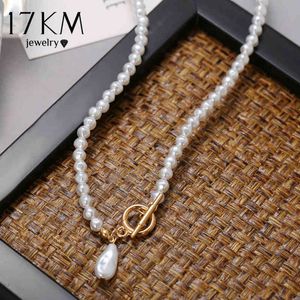 17KM Retro Hochzeit Unregelmäßige Barocke Perle Halskette Für Frauen Vintage Toggle Verschluss Choker Halsketten 2021 Schmuck