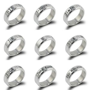 2021 Arrival Jimin Fashion Jewelry Men Letters s For Women Ring Stainless Steel Crystals Name