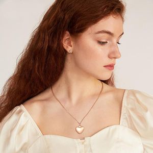 Pendant Necklaces Rose Gold Heart Shape Memorial Urn Necklace Cremation Stainless Steel Openable Jewelry