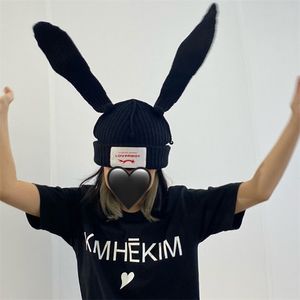 Кролик Bunny Skullies Hat для женщин Партия реквизит мода длинные кролики ушной шапок зимние шансы теплые шарф хип-хоп кепки уличные 220108