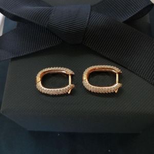 Baoyocn Rose Gold Färg Solid 925 Sterling Silver Rosa Rektangel Hoop Örhängen Pave Zirconia Women Fashion Rock Gift Smycken Huggie