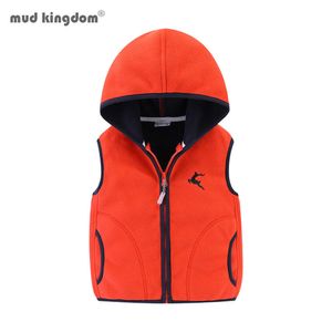 MudKingdom Toddler Boys Girls Fleece Hooded Vest Jacket Zip Up Reindeer Pattern Children Outerwear Clothing 210615