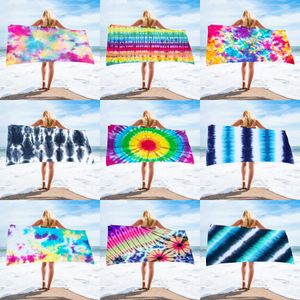 150 * 75 cm Microfiber Square Beach Handduk Material Tie-Dye Serie för Vuxen