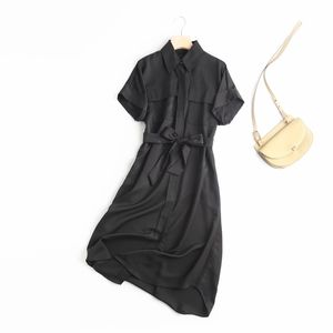 2021 Fiesta de Noche Party Dress Englandスタイルのオフィスの女性黒シンプルなファッションの夏のドレス女性vestidos