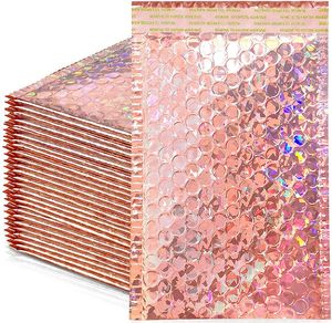 Sacos de armazenamento 50pcs holográficos de bolhas holográficas de bolhas glamours tons de papel alumínio