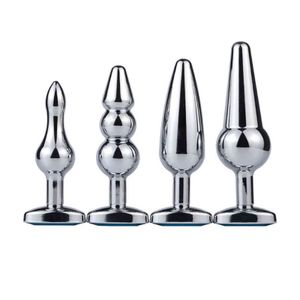 NXY Anal sex toys 2021 RYPJ-157 Smooth Touch Head Metal Anal Plug Sex Toys Stainless Steel C Type Tail Butt Beards for Adult Game 1123