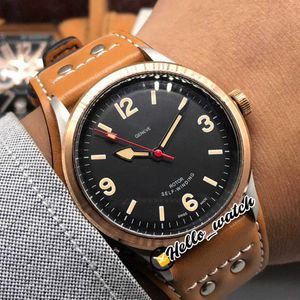 Tasarımcı Saatler 41mm Ranger M79910-0012 79910 Siyah Dial Otomatik Erkek İzle Tonu Gül Altın Çelik Kılıf Deri Kayış HWTD İndirim