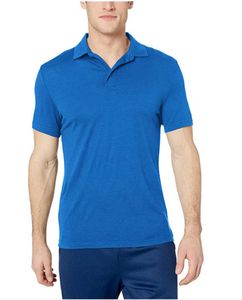 CAMISETA DO POLO DE MERINO dos homens - 100% Merino Lã Mens Polo Camisas Manga Curta Polo Baselayer Top Moisture Wicking Usa Tamanho S-2XL 210707