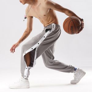 مصمم المد والجزر عارضة الصدر السراويل الجانبين مشبك الرياضة بانت الرجال فضفاضة العصرية شارع العالية sweatpants الجانب أزرار مفتوحة السراويل