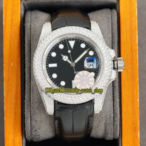 永遠のジュエリー腕時計RRF最新製品40mm 126610 116610 114060ダイヤモンドベゼルETA 2836自動アイスアウトメンズウォッチ904Lスチールダイヤモンドケースレザーストラップ