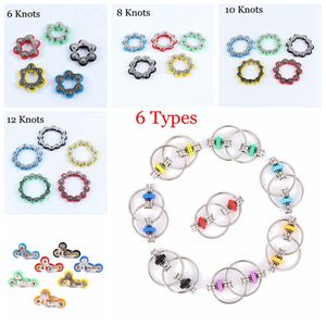 6 8 10 12 Knots Bike Chain Toy Key Ring Fidget Spinner Gyro Hand Metal Finger Keyring Bracelet Toys Reduce Decompression Anxiety Anti Stress Adult