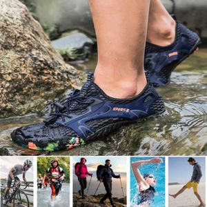 Mesh Aqua Shoes Unisex uppströms vatten Sport Sneakers Non-Slip Andas klättring Vandring Skor Utomhus Sneakers Skor Män Kvinnor X0728