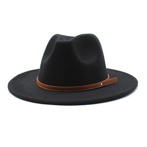 Fedoras Female Male Fedora Hat for Women Men Felt Hats Lady Girls Wide Brim Cap Woman Man Jazz Panama Caps 2021 Autumn Winter NEW Wholesale 27colors