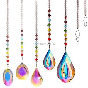 Wholesale shell ornament for sale - Group buy Rainbow Water Drop Shell Shape beads Ornament Pendant Home Decor Gift Window Wall Hanging Crystals Chakra Garden decoration