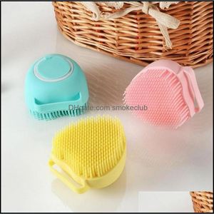 Pies Grooming Materiały Pet Strona Generalny Ogród Łazienka Narzędzia Uroda Szczeniak Duży Bath Brush Mas Soft Safety Sille 6 Styl DD812 Drop Dostawa 2021 OV9