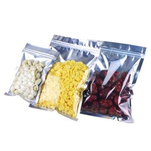 100 sztuk / partia Plastikowy Zapach Proof Torba Resealable Zipper Torby Przechowywanie Żywności Pakowanie Wouch Puste Folia Aluminiowa Samookierzchniowe Wouch