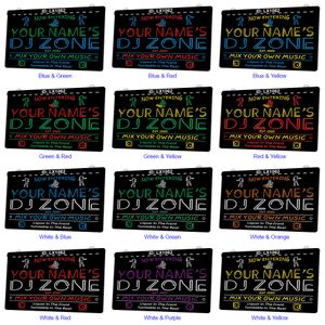 LX1062 Ваши имена DJ ZOZE теперь вводят в смесь собственного музыкального света знак двойной цвет 3D гравюра