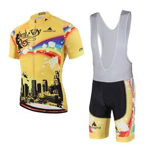 2024 Miloto Giallo arcobaleno Maglia da ciclismo estiva Set traspirante Team Racing Sport Kit da bicicletta Uomo Abbigliamento da bici corto M2
