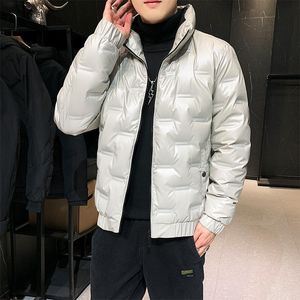 Moda-homens para baixo parkas han edição jaqueta no inverno mais masculino breve parágrafo estilo lazer casaco branco pato penas