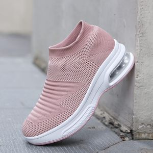 Autêntica Malha Feminina Respirável Sapatos Estudante Casual Mulheres Branco Roxo Roxo Pink Luminária Almofada Running Soft Bottom Socks