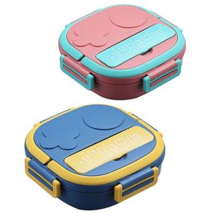 Utfall Porslin 304 Bärbar Rostfritt Stål Lunchkasse Barnbarn Student Utomhus Camping Picnic Food Container Bento 220217