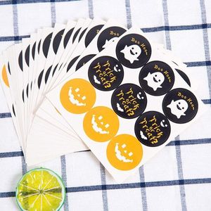 Wholesale self sticker sealing paper for sale - Group buy Gift Wrap Halloween Round Stickers Self Adhesive Label Paper Candy Bags Package Seal DIY Packaging Sealing Craft