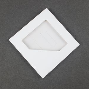 Caixas de embrulho branco em branco do lenço branco com caixa de pacote de papel de janela PVC para lenço de seda