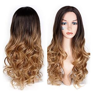 2021 WIG perigs Rose Mesh HeadGear Gradient Brown Curly Hair