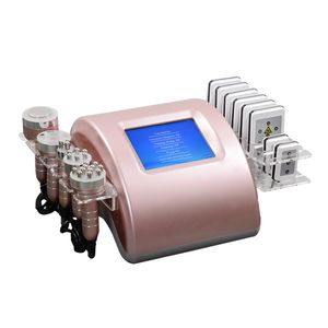 Multi-Functional Beauty Equipment Ultrasound Cavitation Body Contour Slimming Machine 6 IN 1 Ultrasonic 40K Lipolaser Vaccum Fat Loss Removal Device