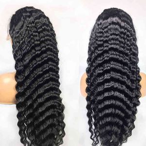4x4 5x5 Lace Closure Human Hair Wigs, Transparenta Swiss Lacefront Parykar, 180 Densitet 13x4 13x6 Deep Wave HD Lace Frontal Wig