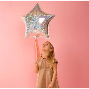 Wholesale laser star showers for sale - Group buy 18inch silver Laser Metallic Star Foil Balloons Wedding Kid Bridal Shower Birthday Party Decor Helium Inflatable Globos Y0622