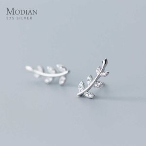 Vinage Plant Leaves Tree of Life Stud Earrings for Women 925 Sterling Silver Fashion Simple Cute Fine Jewelry Gifts 210707