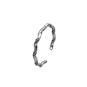Anello in argento sterling 100% 925 per donna Anelli a dito geometrici con intreccio minuscolo in stile vintage Misura aperta