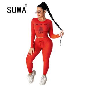 Recommend Style Tracksuit Women Set Tie Dye Long Sleeve Top Tunic Jogger Pants Casual 2 Pieces Outfits Streetwear 210525