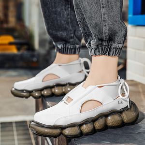 2021 Scarpe da corsa Sandali romani Tennis da uomo con suola spessa bianco nero estate moda coreana scarpa casual scarpe da ginnastica traspiranti di grandi dimensioni scarpe da corsa # A0002