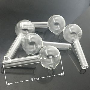 7cm Glass Oil Burner smoking Pipe Mini Thick Pyrex Smoking Pipes with 30mm dia ball Clear Test Straw glass pipes For Water Bong Accessories