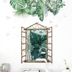 Adesivos de parede jardim de fundo silencioso para a sala de estar decoração de quarto de decalques verdes decoração de decoração em casa muralwallwallwall