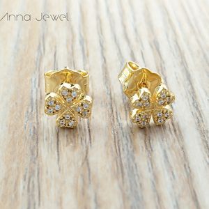 Niedźwiedź Biżuteria 925 Sterling Silver Girls do USA Gold Diamonds Kolczyki Dla Kobiet Charms 1 PC Zestaw Wedding Party Urodziny Prezent Ear-Ring Luksusowe akcesoria 018113050