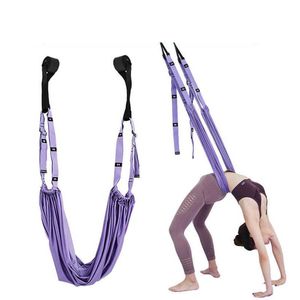 Hängmatta Aerial Yoga Rem Stretch Band Justerbara Yoga Tillbehör Inverterat Rope Stretching Trainer Ben Split Stretch Fitness H1026