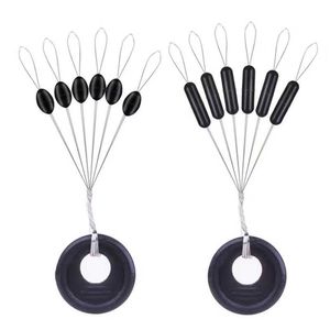 60pcs 10 Group Set Rubber Fishing Space Beans Stopper Tools Carp Outdoor Fishing Line Accessories H1014