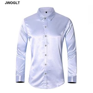 45KG-120KG Camicia da sposa a maniche lunghe da sposa di lusso Emulazione Seta Oro Argento Nero Camicia da smoking abbottonata nera da uomo 6XL 7XL 210528