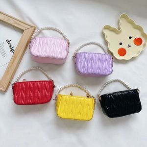 Sevimli Küçük Kızlar Deri Çantalar Ve Çanta Çocuklar Küçük Sikke Kılıfı Crossbody Çanta Bebek Kız Parti Pearl Çanta Tote